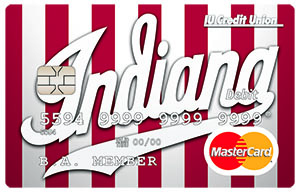 IUCU IU Athletics Candy Stripes Debit Cards